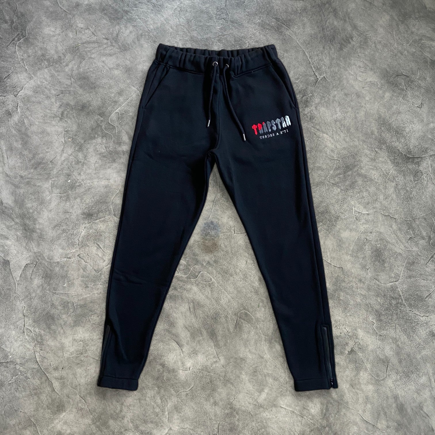 Trapstar Chenille Decoded Hooded Tracksuit Black/Red