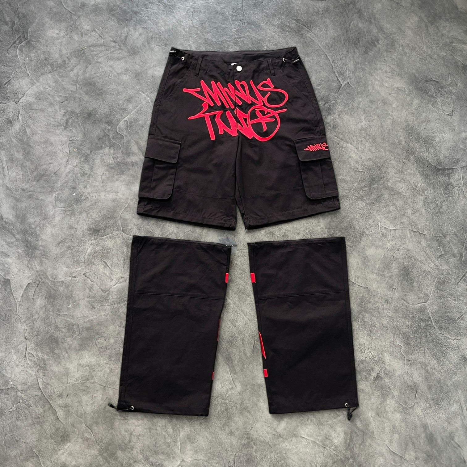 Minus Two Detachable Cargo Pants Black/Red