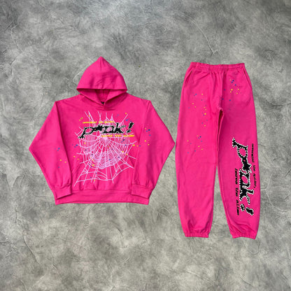 Sp5der Web Candy Tracksuit Pink