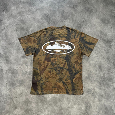 Corteiz Evil Round Leaf T-Shirt Forest Camo