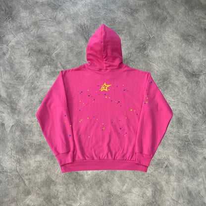 Sp5der V2 Web Hoodie Pink