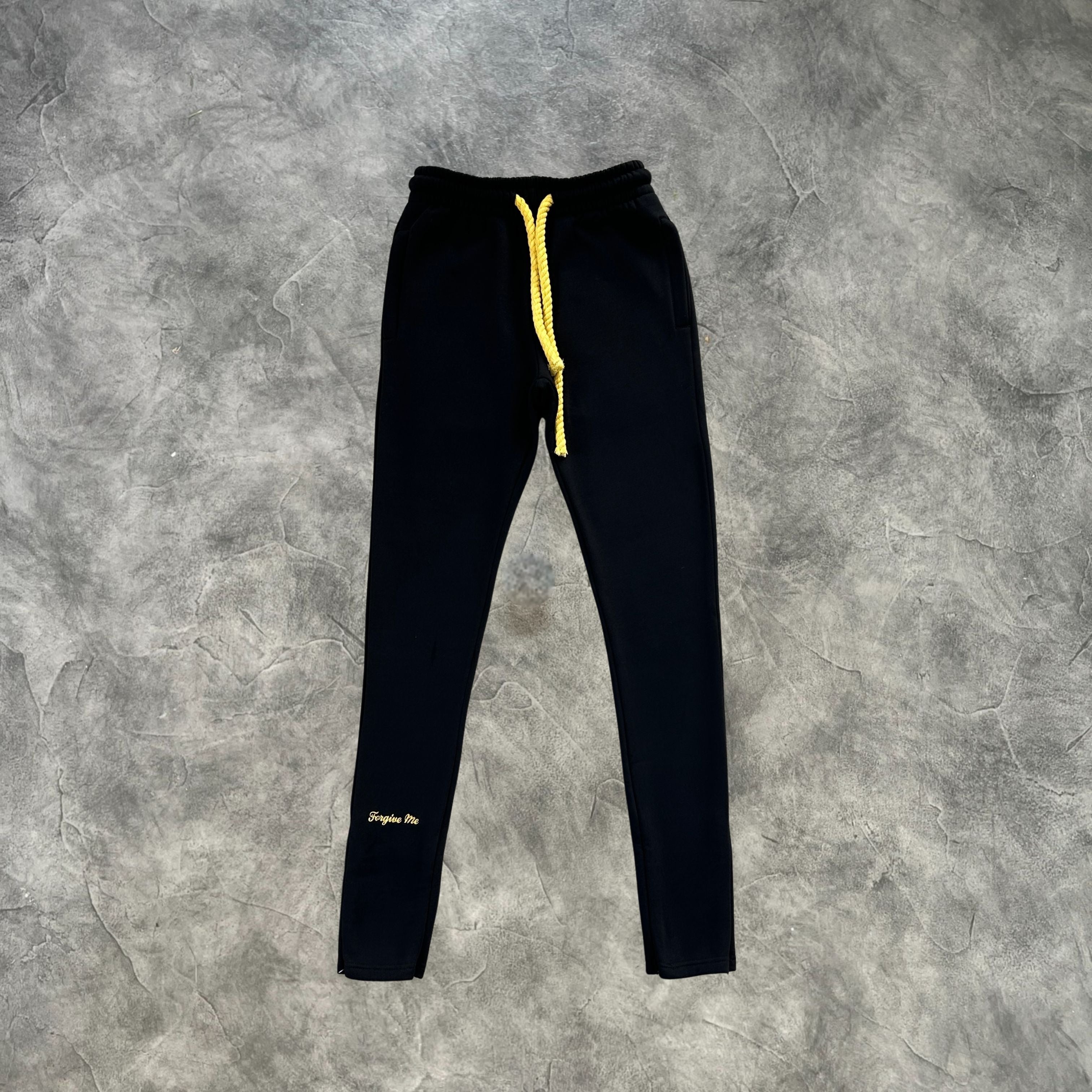 Syna Linen Tracksuit Black/Yellow
