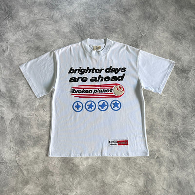 Broken Planet Brighter Days Are Ahead T-Shirt White