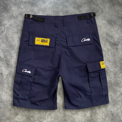 Corteiz Guerilla Cargo Shorts Navy