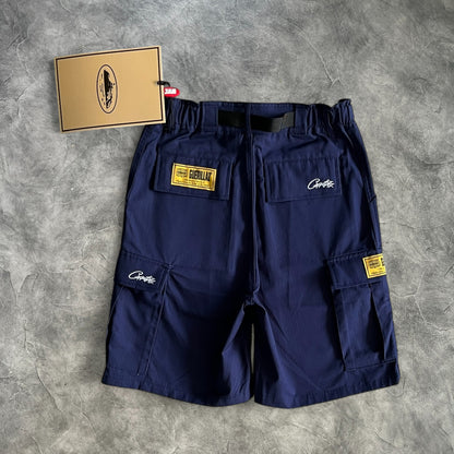 Corteiz Alcatraz Cargo Shorts Navy