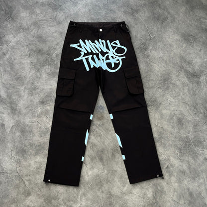 Minus Two Graff Cargo Pants Black/Baby Blue