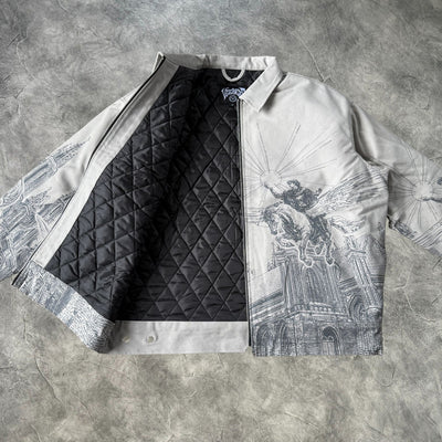 Vescartes Hercules Print Cotton Jacket Grey