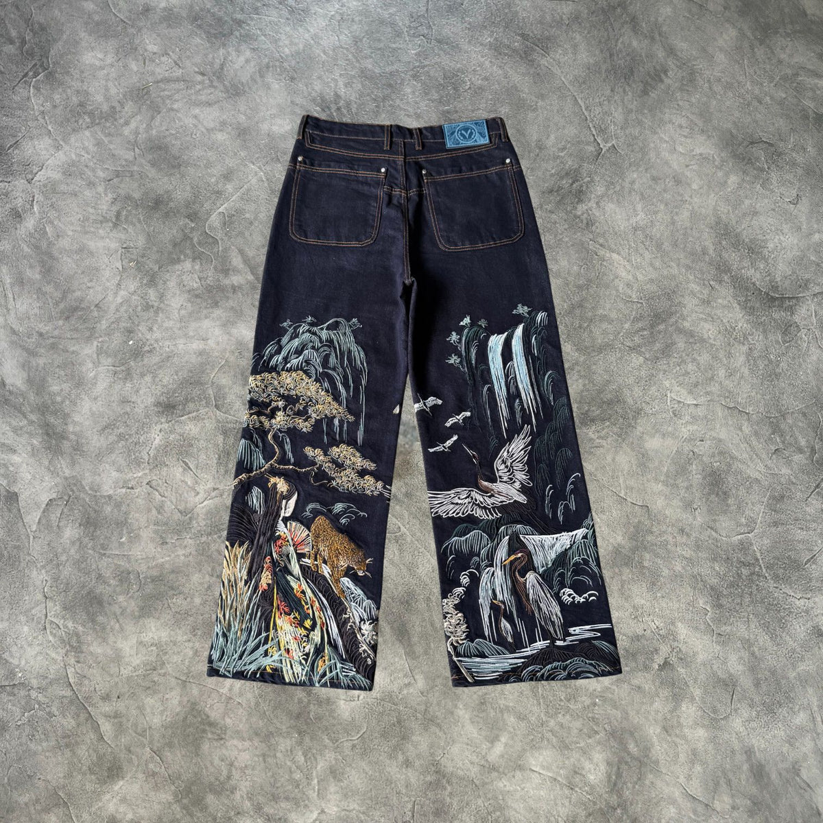 Vescartes Silver Crane Cascade Jeans Blue