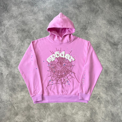 Sp5der OG Web Hoodie Pink
