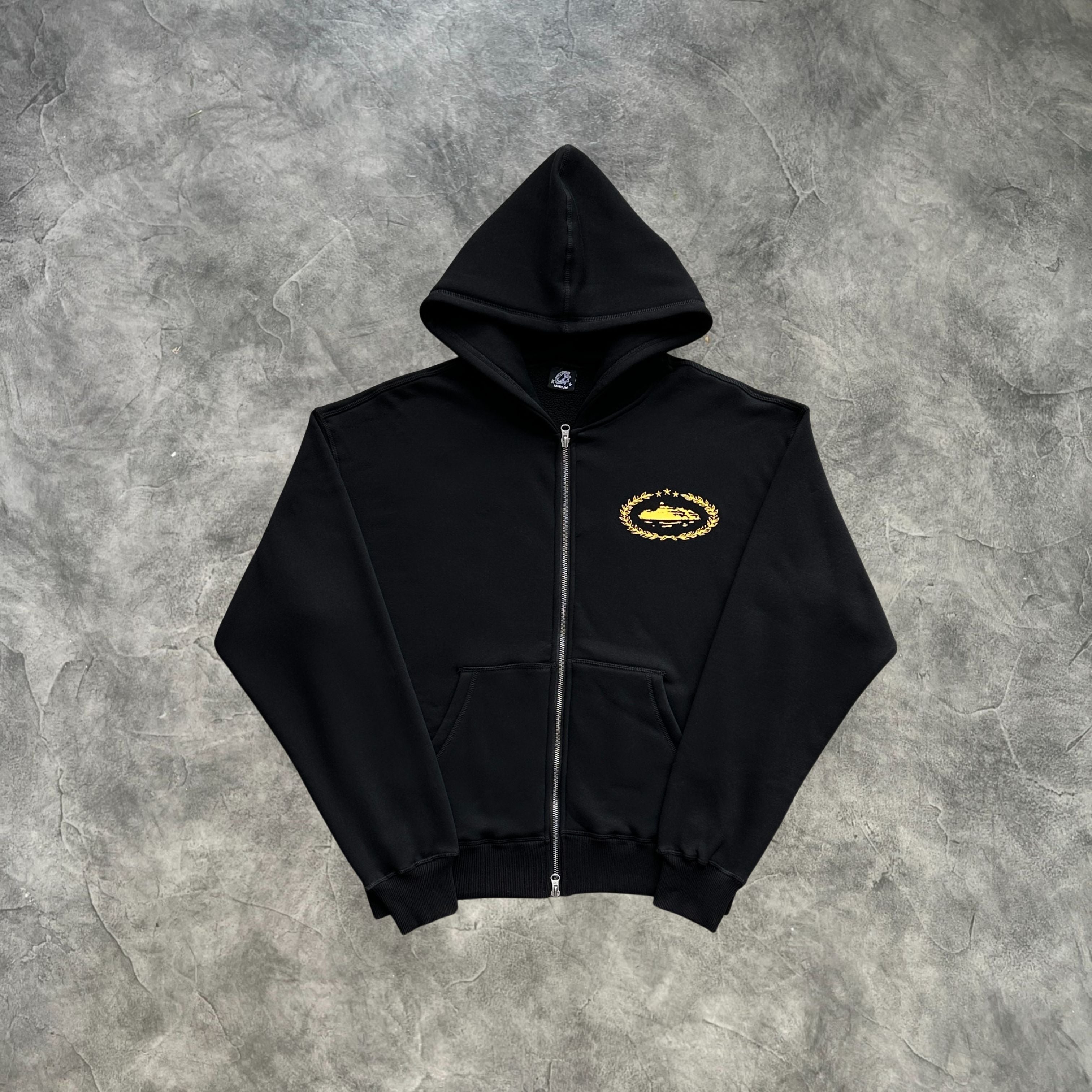 Corteiz Superior Royale Zip-Up Tracksuit Black/Yellow