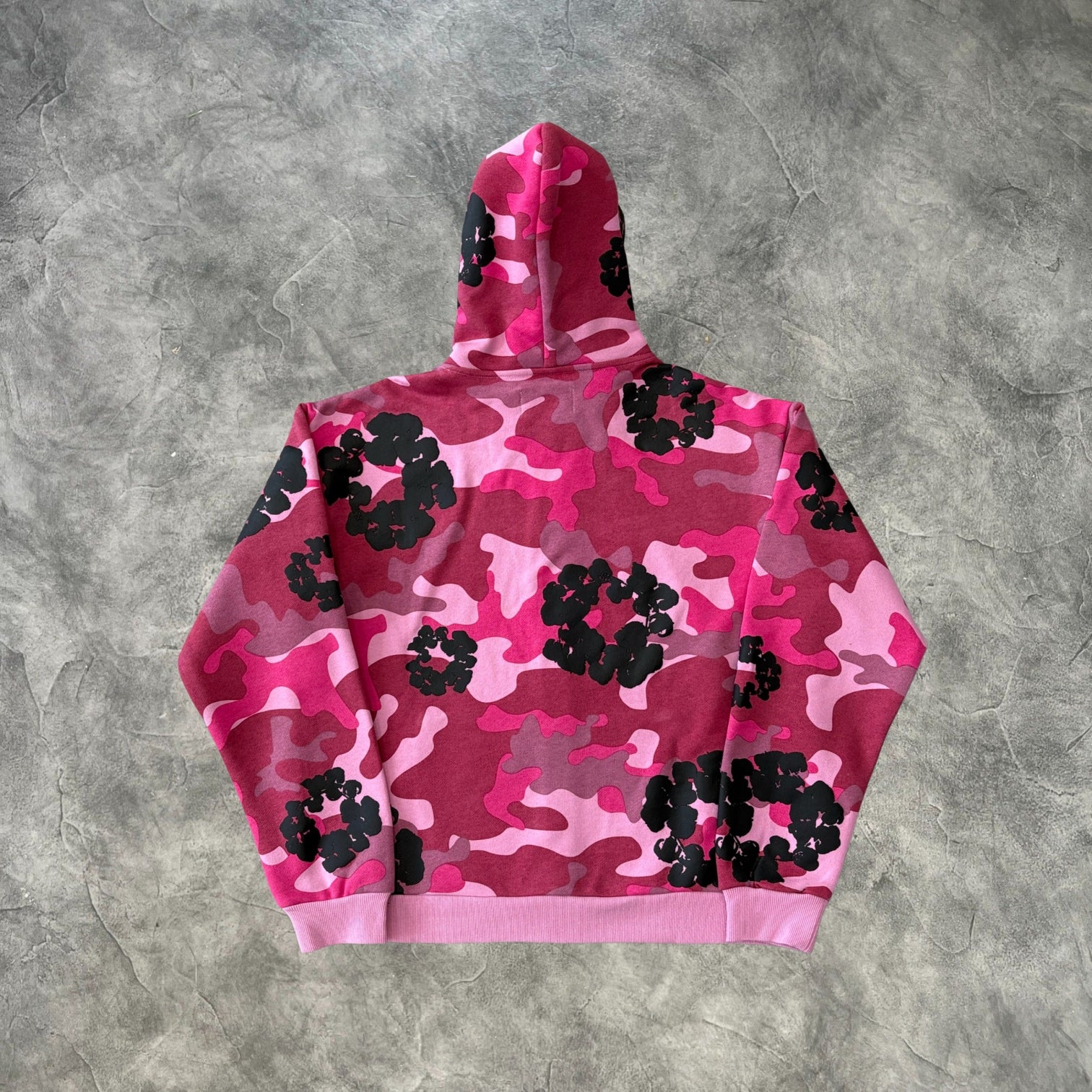 Denim Tears Kapok Flower Camouflage Zip-Up Sweatshirt Pink