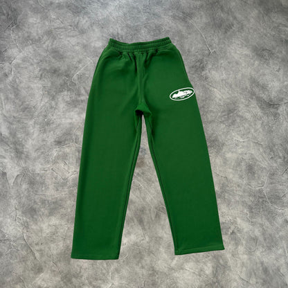 Corteiz Open Hem Sweatpants Dark Green