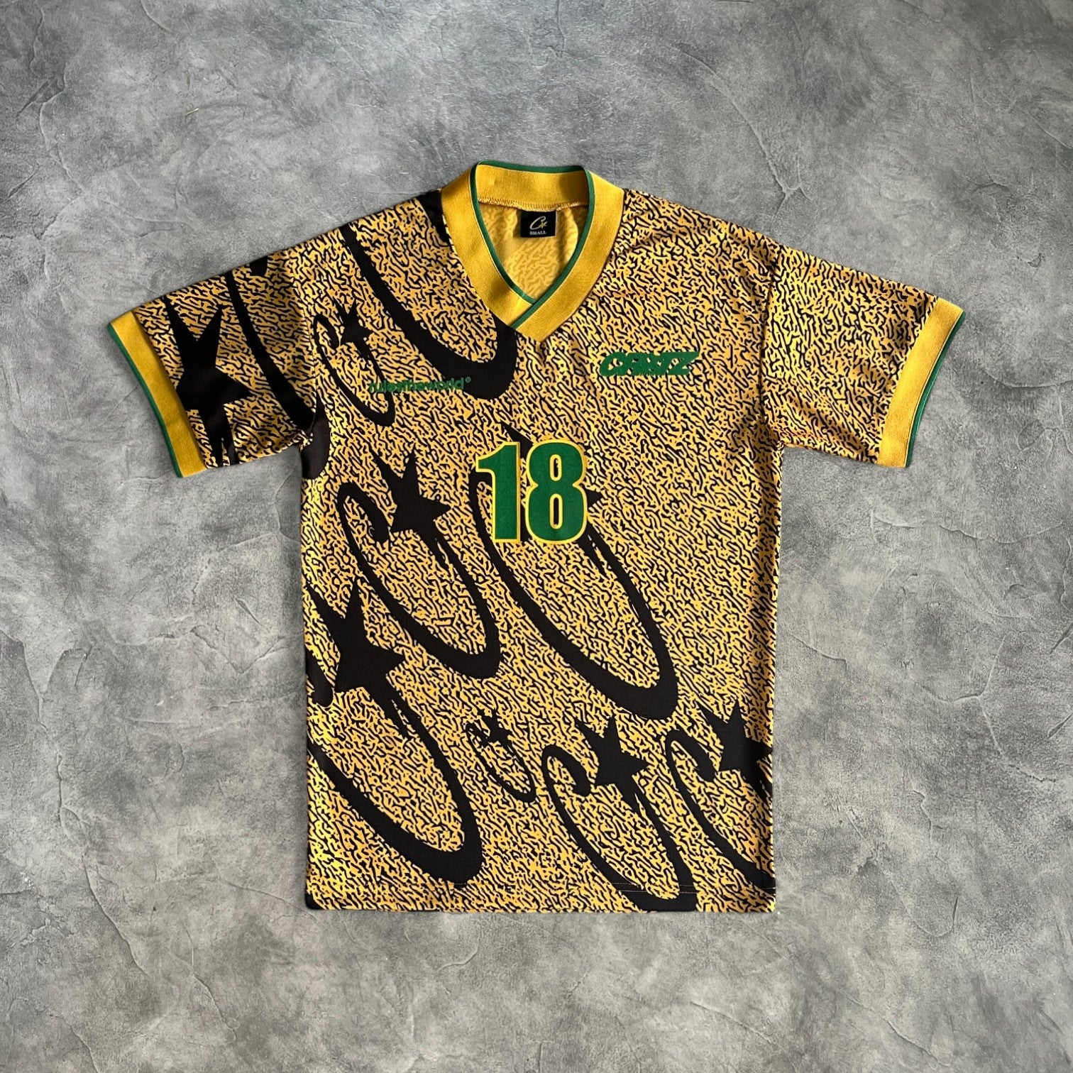 Corteiz V-Neck Football Jersey Yellow/Black