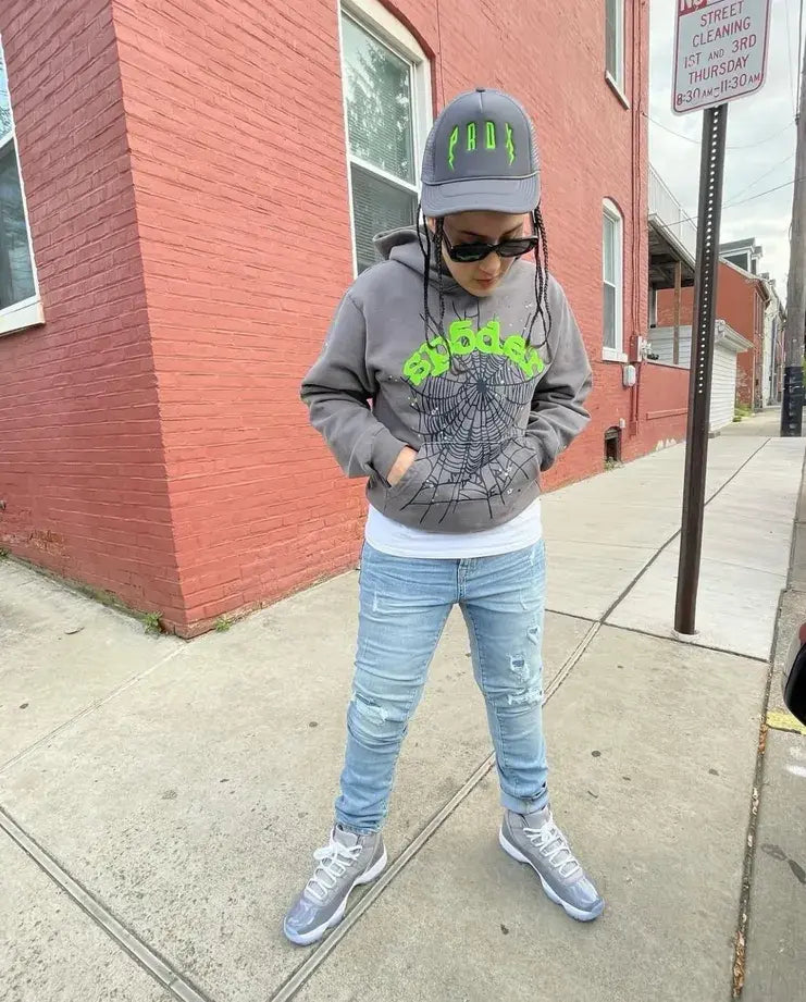 Sp5der Web Hoodie Charcoal