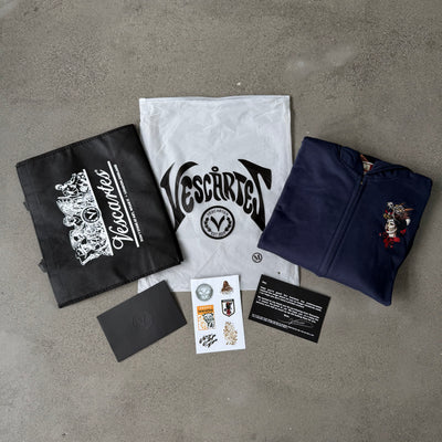 Vescartes Aether Souls Zip-Up Hoodie Navy Blue