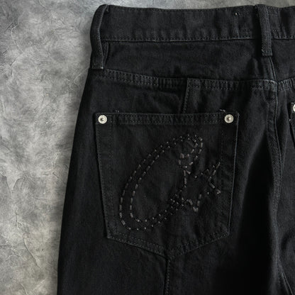 Corteiz Denim Jeans Triple Black