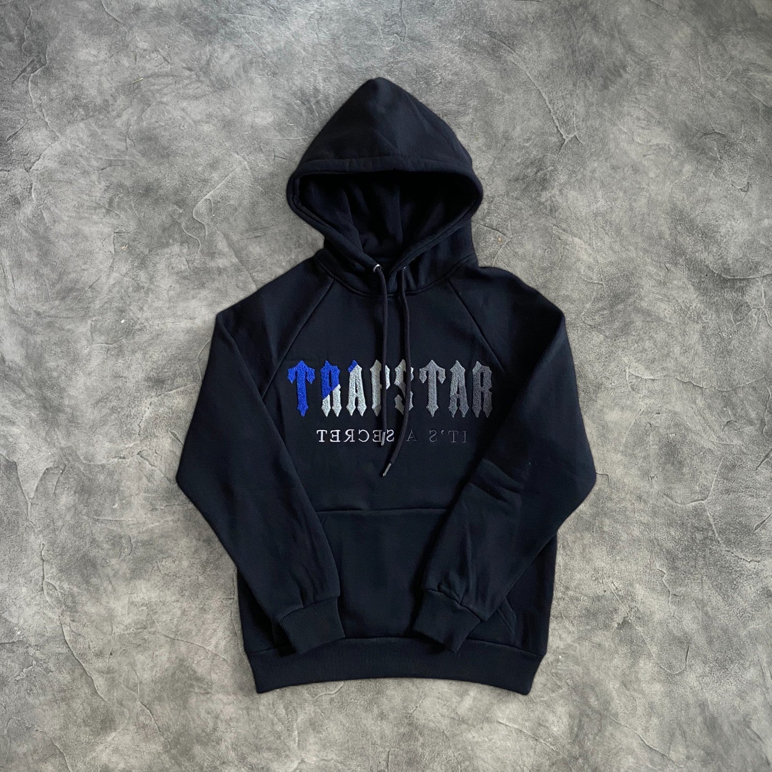 Trapstar Chenille Decoded Hooded Tracksuit Black/Blue