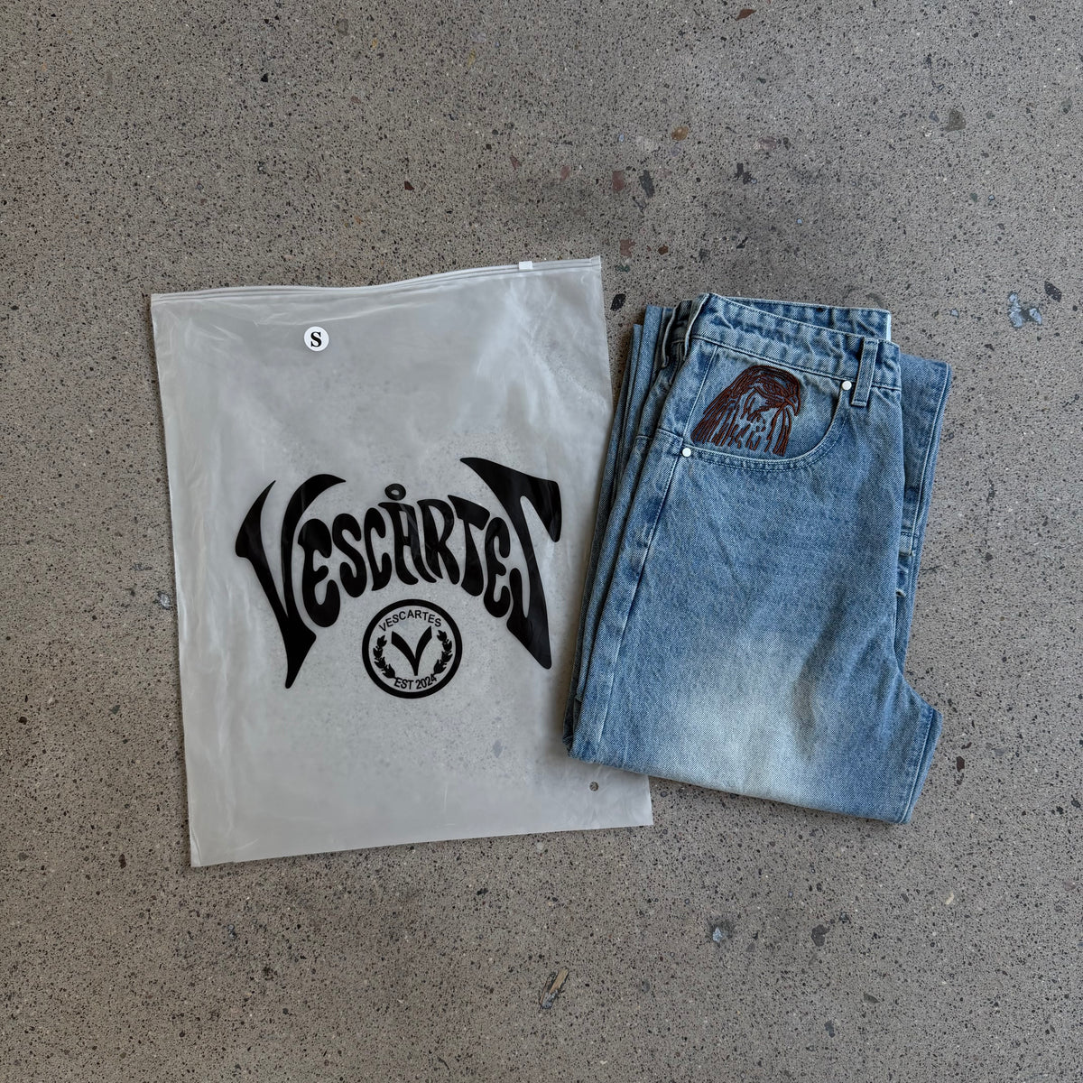 Vescartes Desert Hawk Faded Jeans Blue