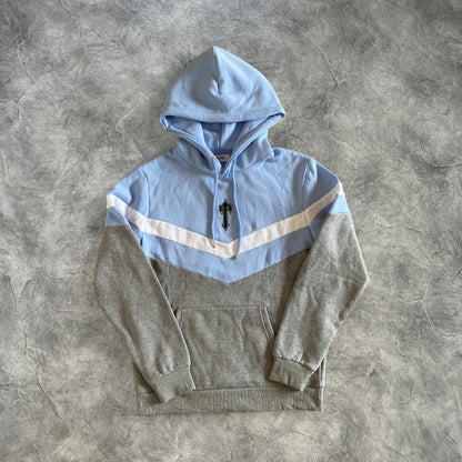 Trapstar V-Stripe Hooded Tracksuit Grey/Baby Blue