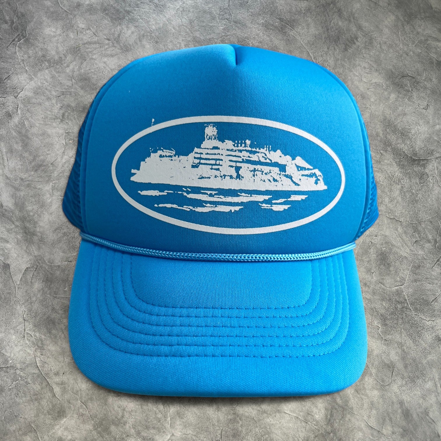 Corteiz Alcatraz Trucker Cap Blue