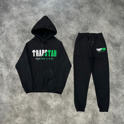 Trapstar Chenille 2.0 Decoded Hooded Tracksuit Black/White/Green
