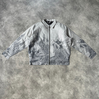 Vescartes Hercules Print Cotton Jacket Grey
