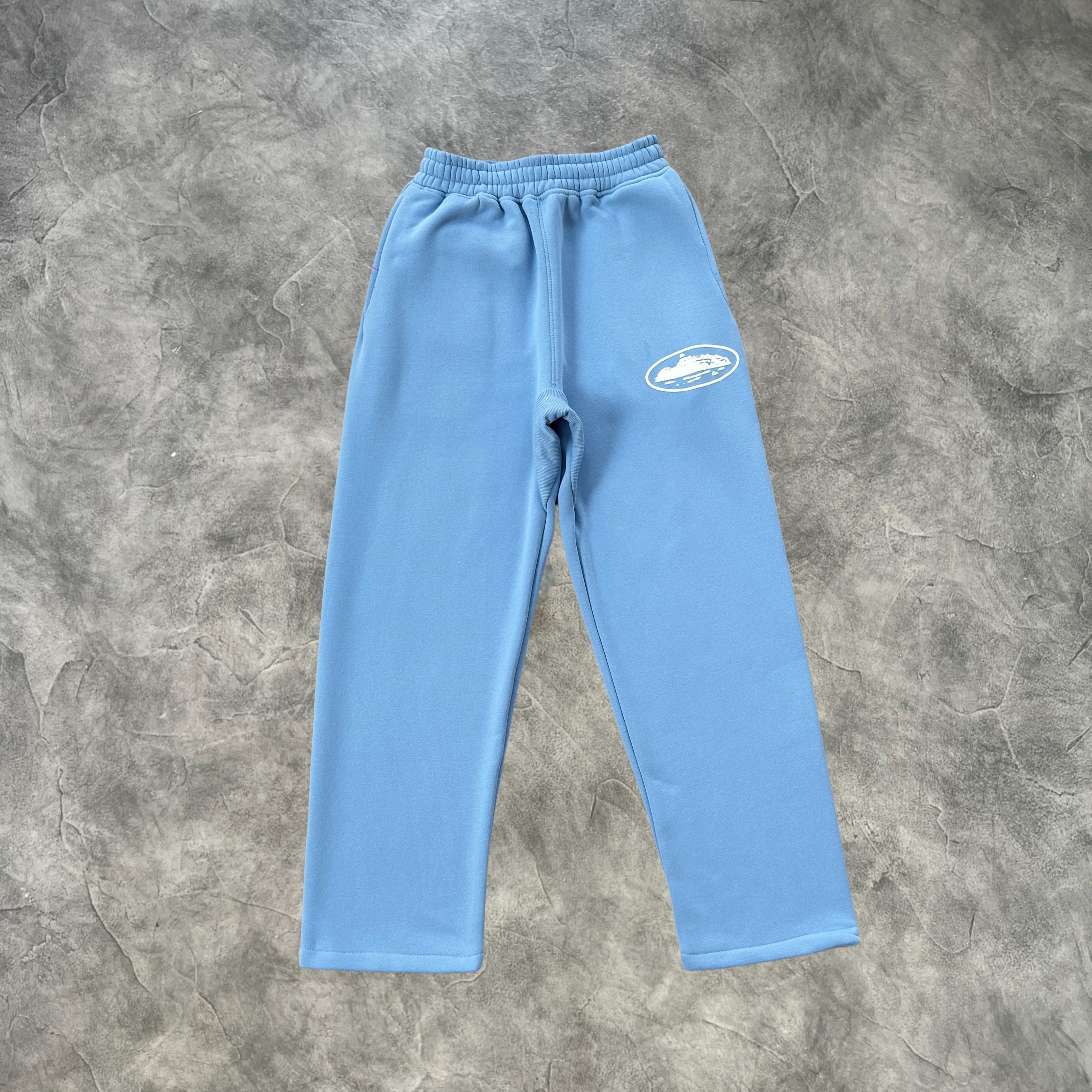 Corteiz Open Hem Sweatpants Baby Blue