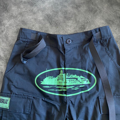 Corteiz Guerilla Cargo Pants Black/Green