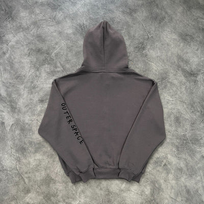 Broken Planet Black Print Zip-Up Hoodie