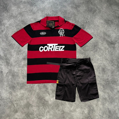 Corteiz Midnight Striker Cargo Vaulted Set Red/Black