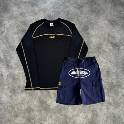 Corteiz Cyber Line Guerilla Cargo Vaulted Set Black/Navy