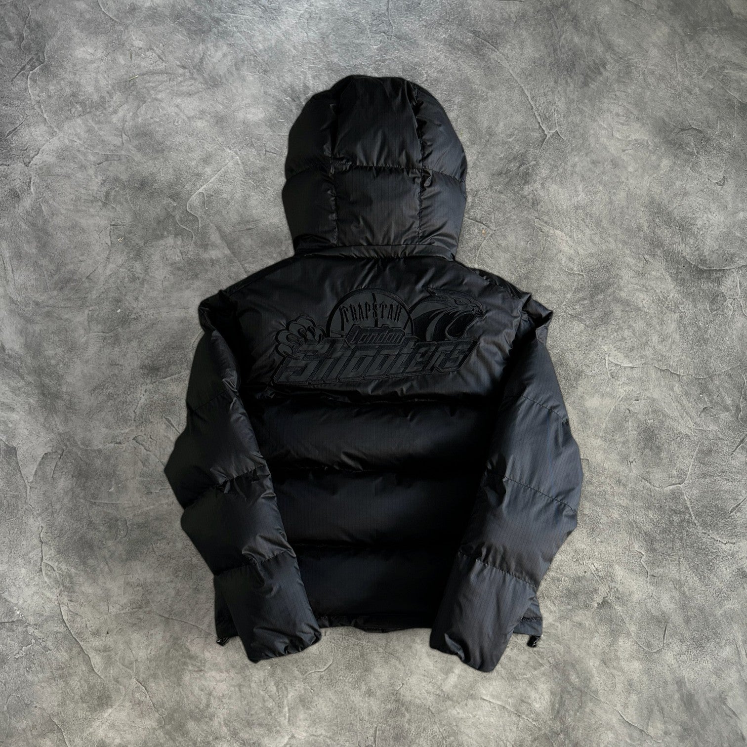 Trapstar Shooters Detachable hooded puffer Triple Black