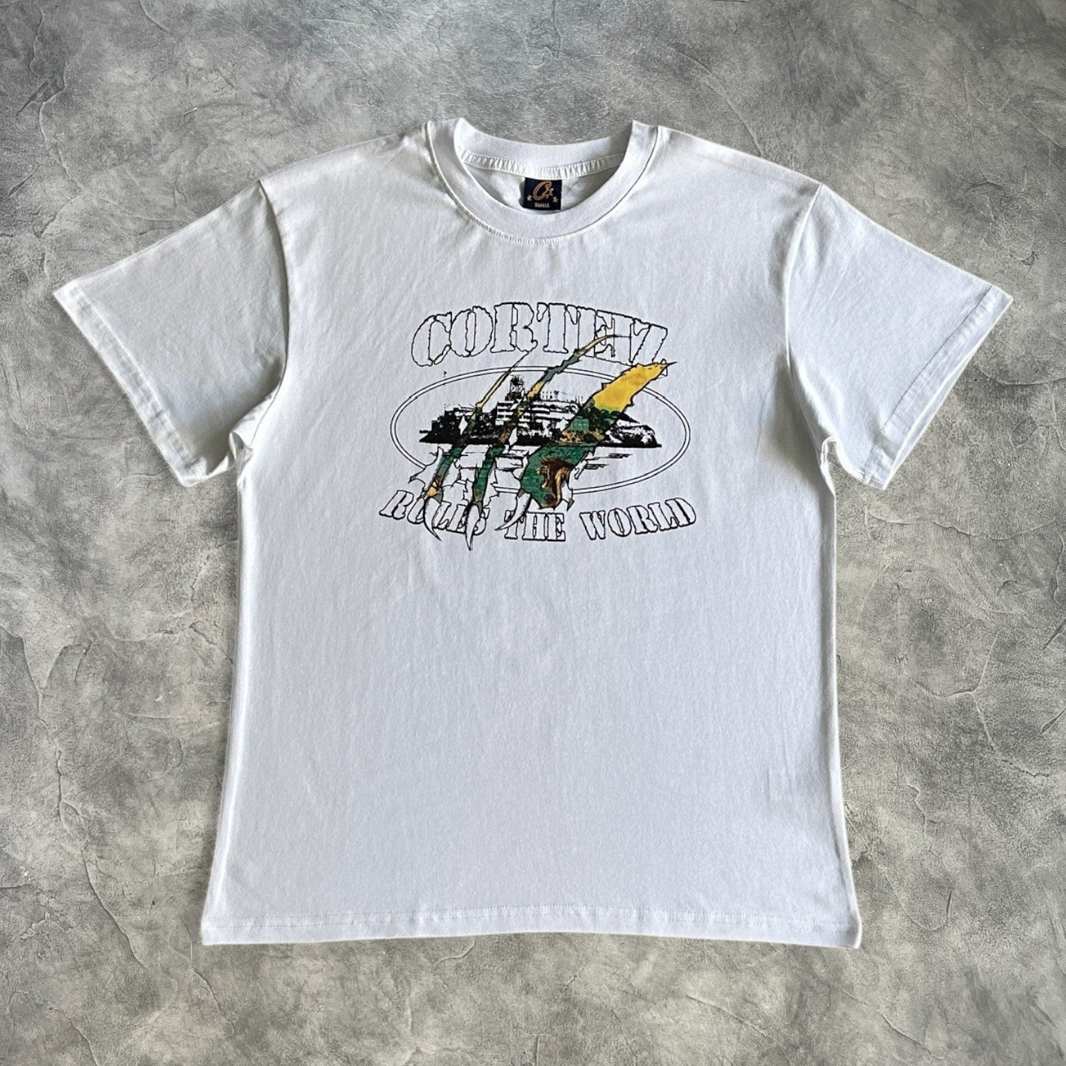 Corteiz Rules The World J Scratch T-Shirt White