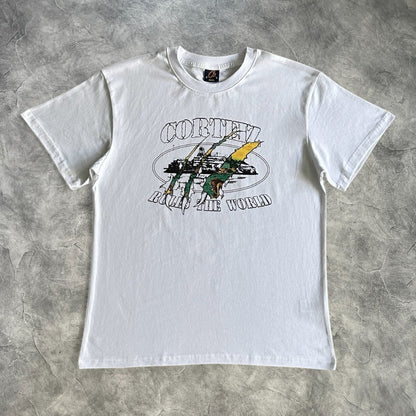 Corteiz Rules The World J Scratch T-Shirt White