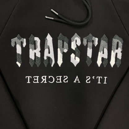 Trapstar Chenille Decoded Hooded Tracksuit Black/White Camo