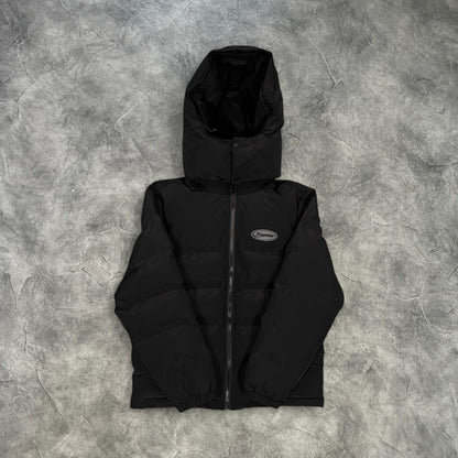 Trapstar Hyperdrive Detachable Hooded Puffer Triple Black