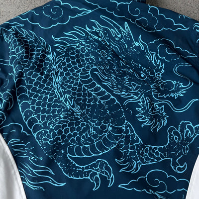 Vescartes Dragon Print Windbreaker Green