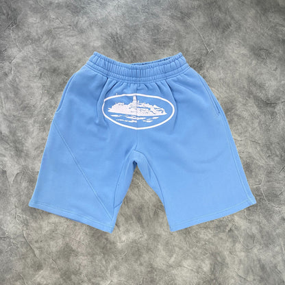 Corteiz Alcatraz Basic Shorts Baby Blue/White