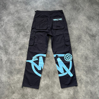 Minus Two Graff Cargo Pants Black/Baby Blue