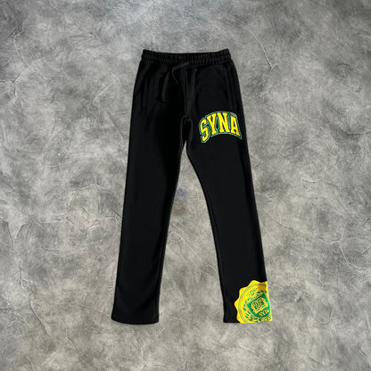 Syna Arched Printed Tracksuit Black/Yellow