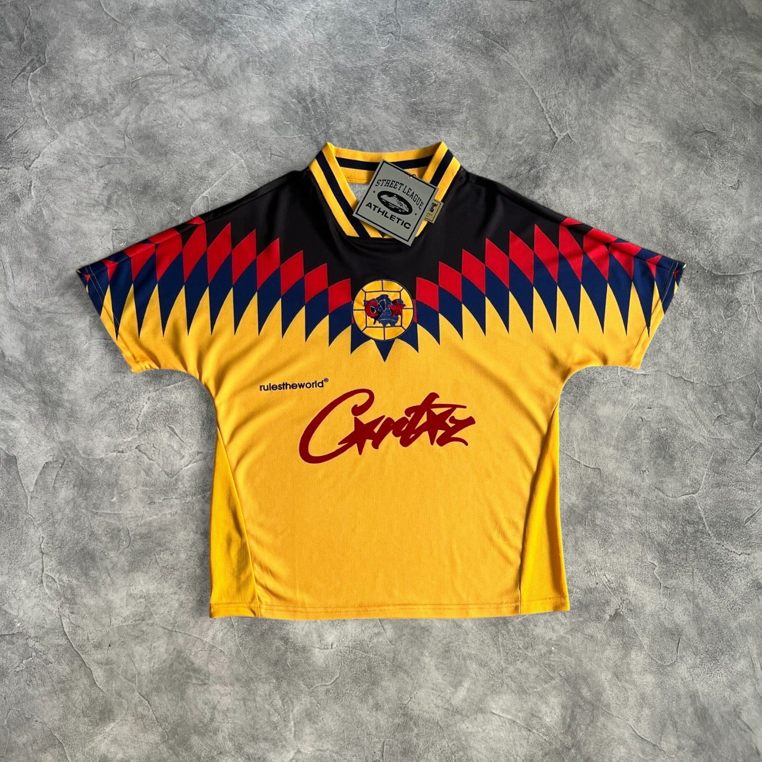 Corteiz Club America V-Neck Jersey Yellow