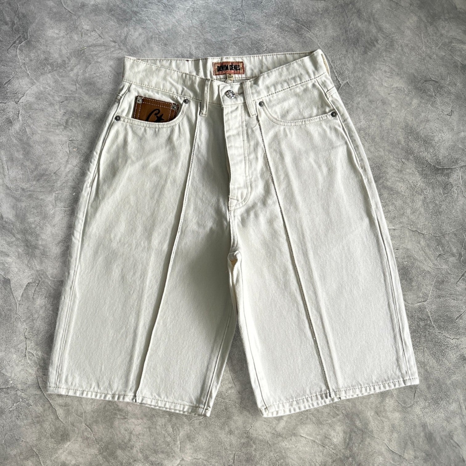 Corteiz C Star Denim Shorts Jeans White