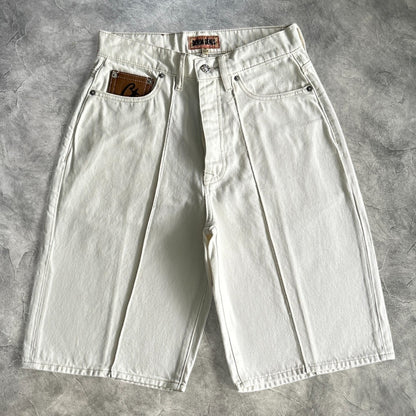 Corteiz C Star Denim Shorts Jeans White