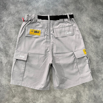 Corteiz Alcatraz Cargo Shorts Grey