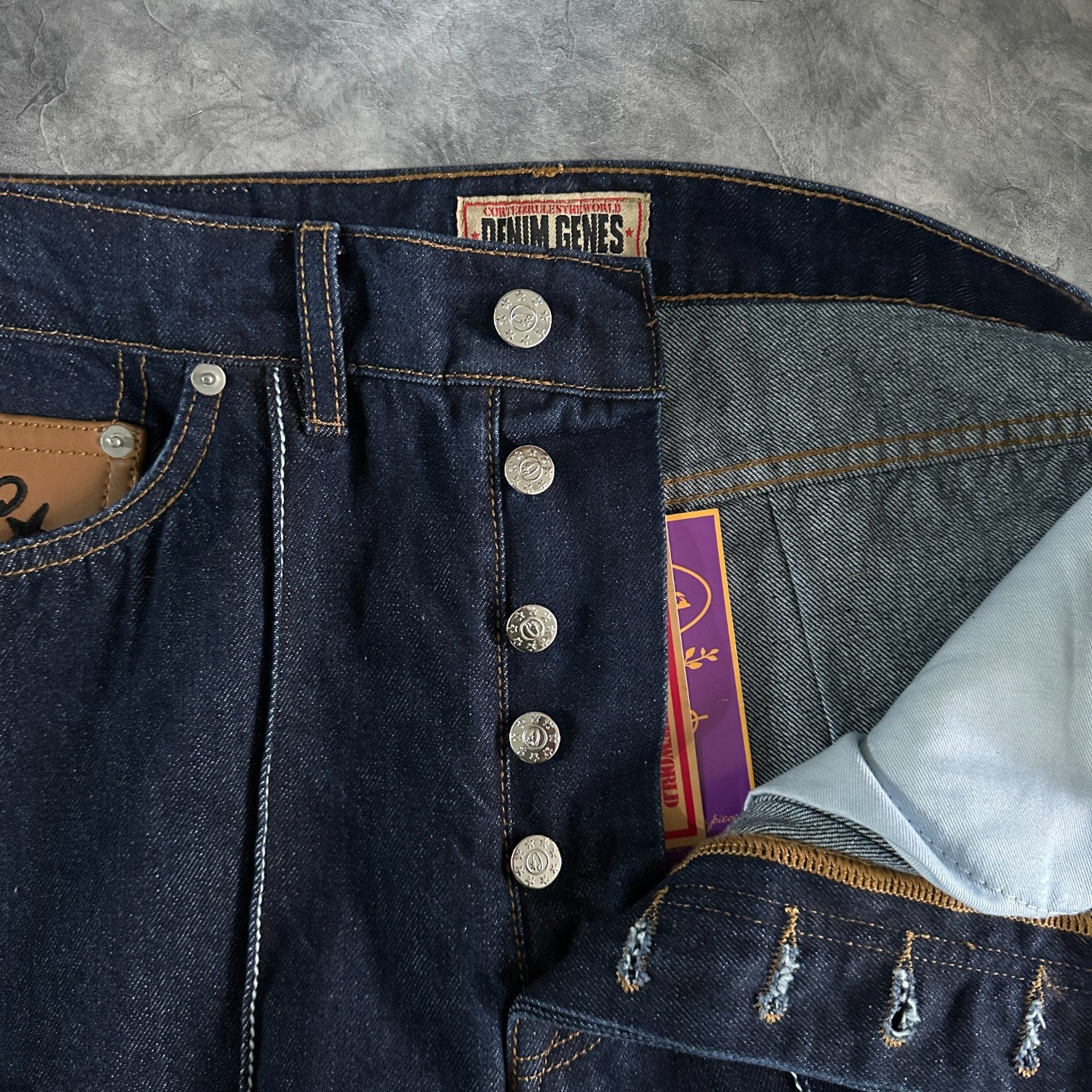 Corteiz C Star Denim Jeans Navy Blue