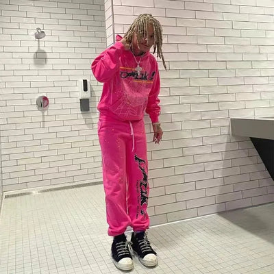 Sp5der Web Candy Tracksuit Pink