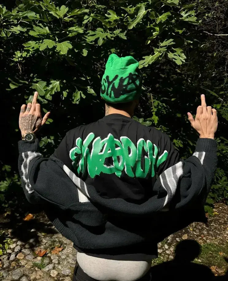 Syna Woolen Cold Hat Black/Green