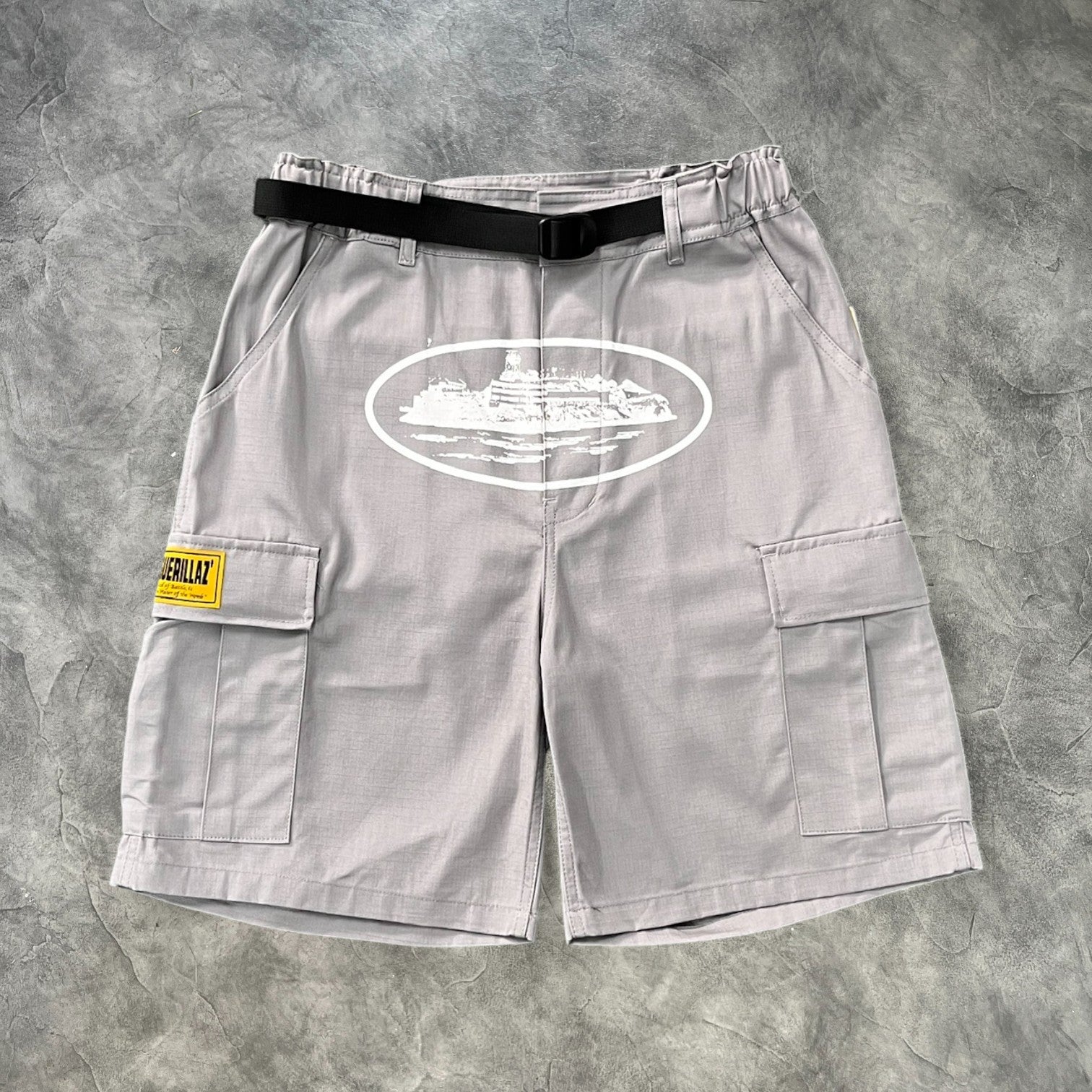 Corteiz Alcatraz Cargo Shorts Grey