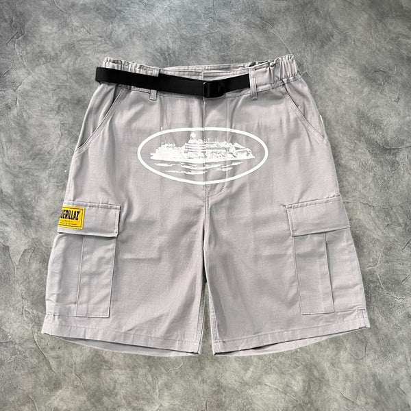 Corteiz Alcatraz Cargo Shorts Grey – Vaulted