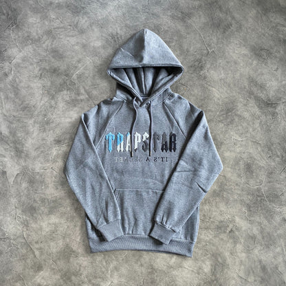 Trapstar Chenille Decoded Hooded Tracksuit Grey/Baby Blue